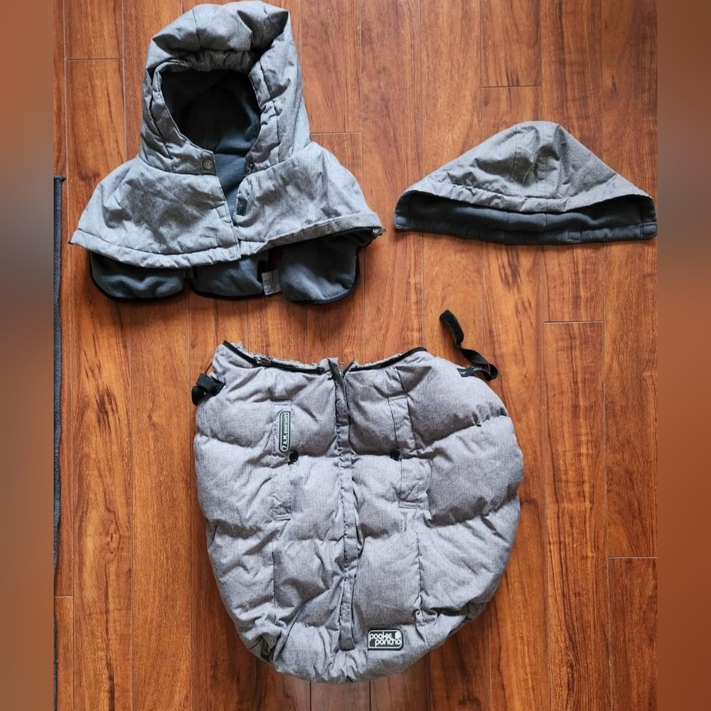7 A.M Enfant 3 in 1 Pookie Poncho baby wearing/car seat cover/stroller muff